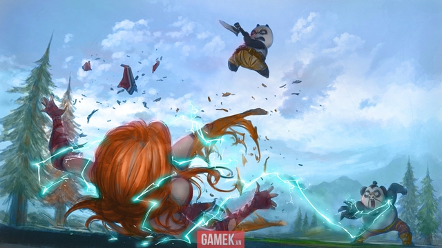 
Vừa bị đánh lén, lại bị bố con Panda song kiếm hợp bích, nàng Blood Elf bị đả thương
