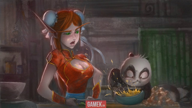 
Này nhóc khi nấu ăn đừng có phá phách như thế
